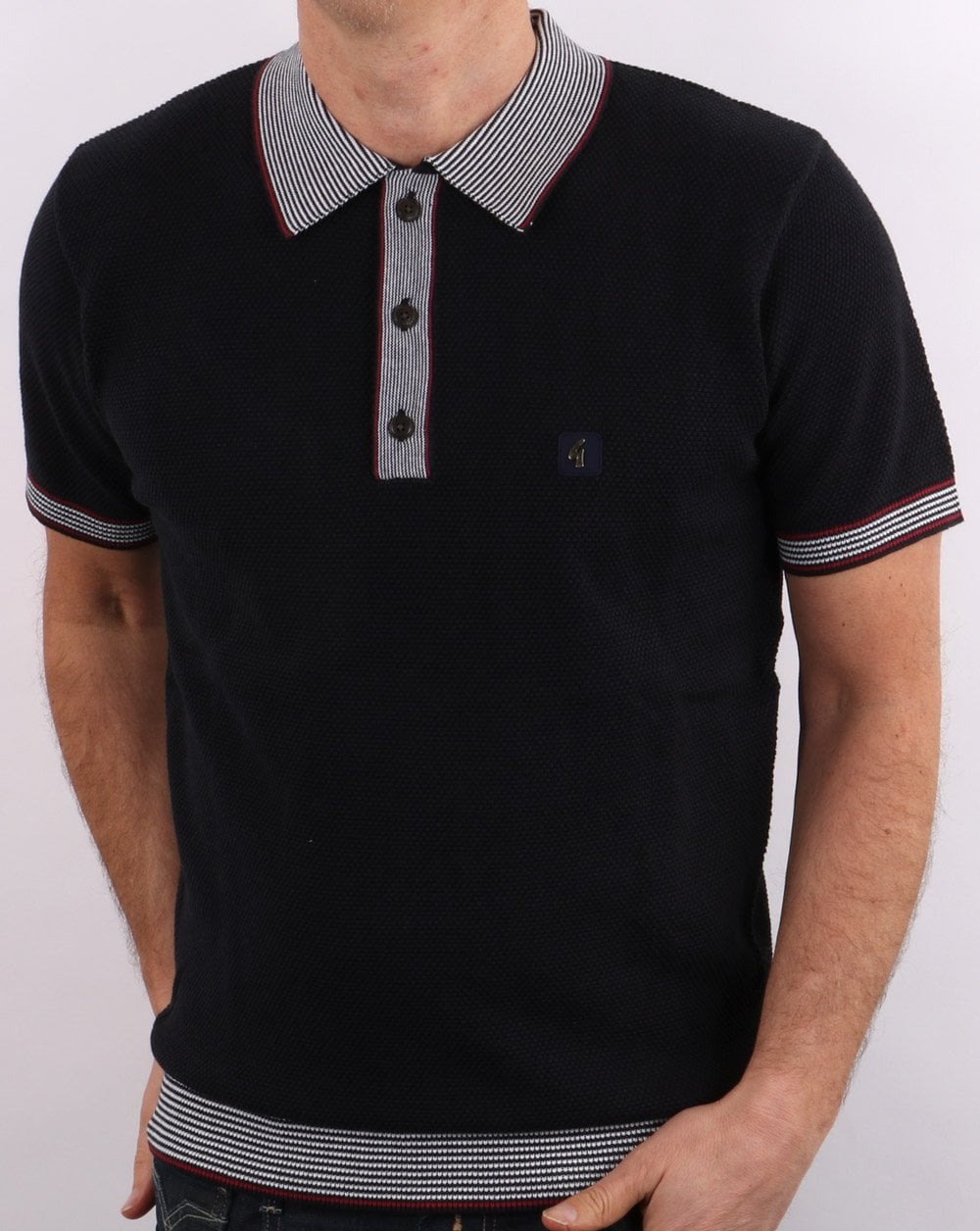 Gabicci Vintage Dicaprio Strickpolo Marineblau