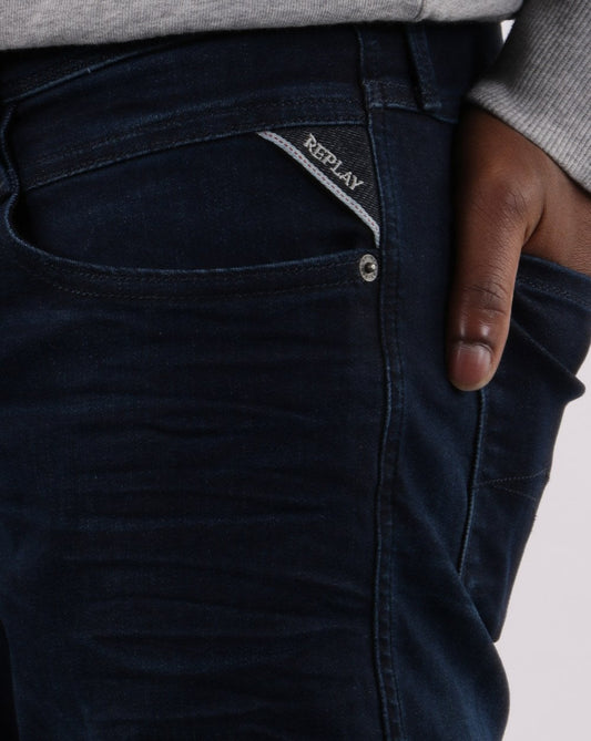 REPLAY Replay Anbass Hyperflex Re-used Jeans Dunkelblau