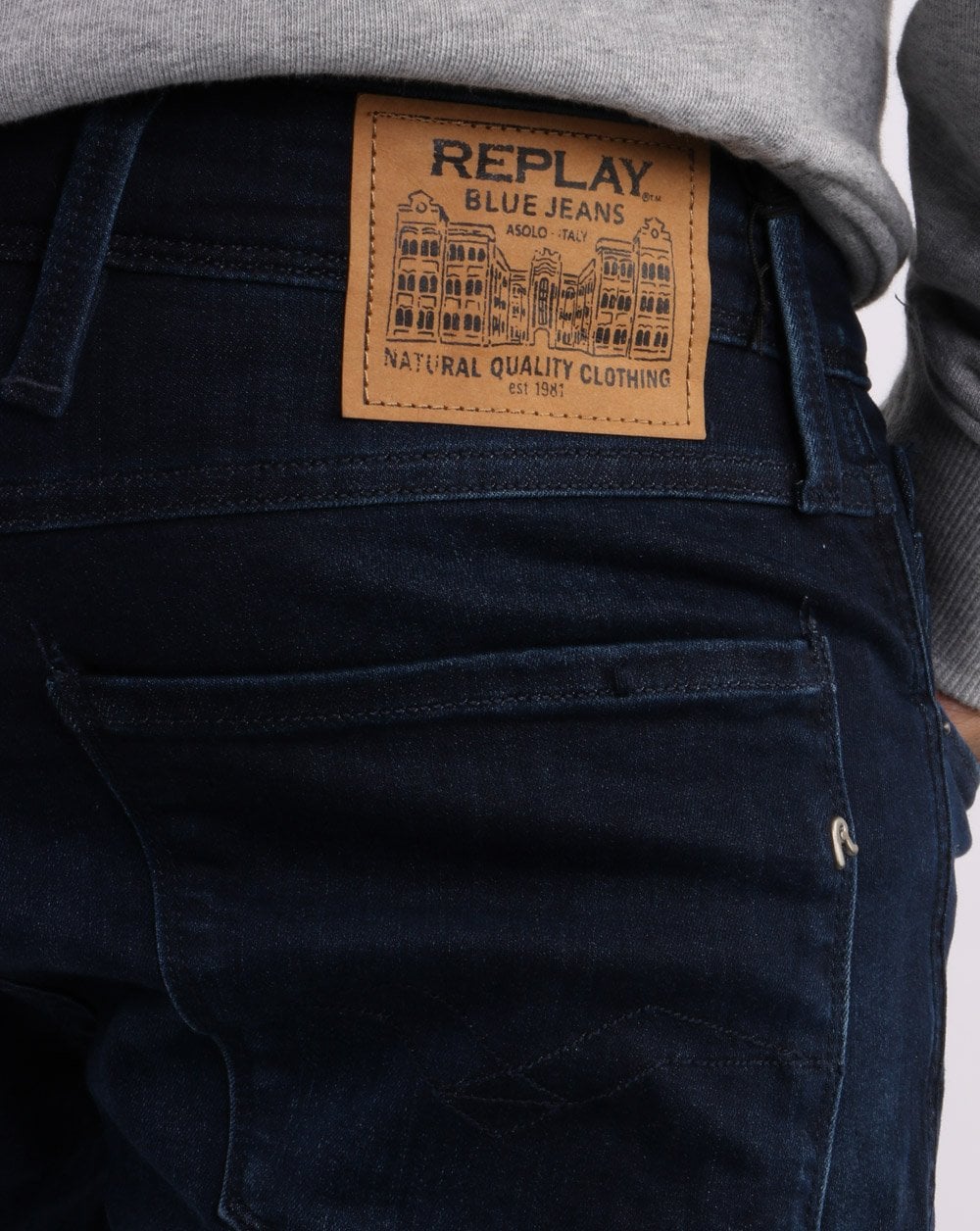 Replay Anbass Hyperflex Re-used Jeans Dunkelblau