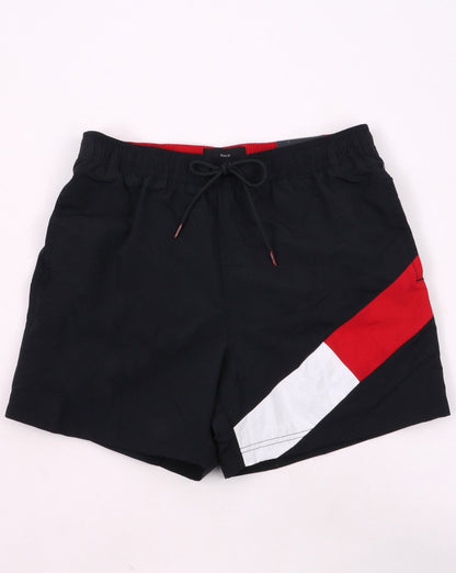 Tommy Hilfiger – Badeshorts mit Kordelzug in Marineblau