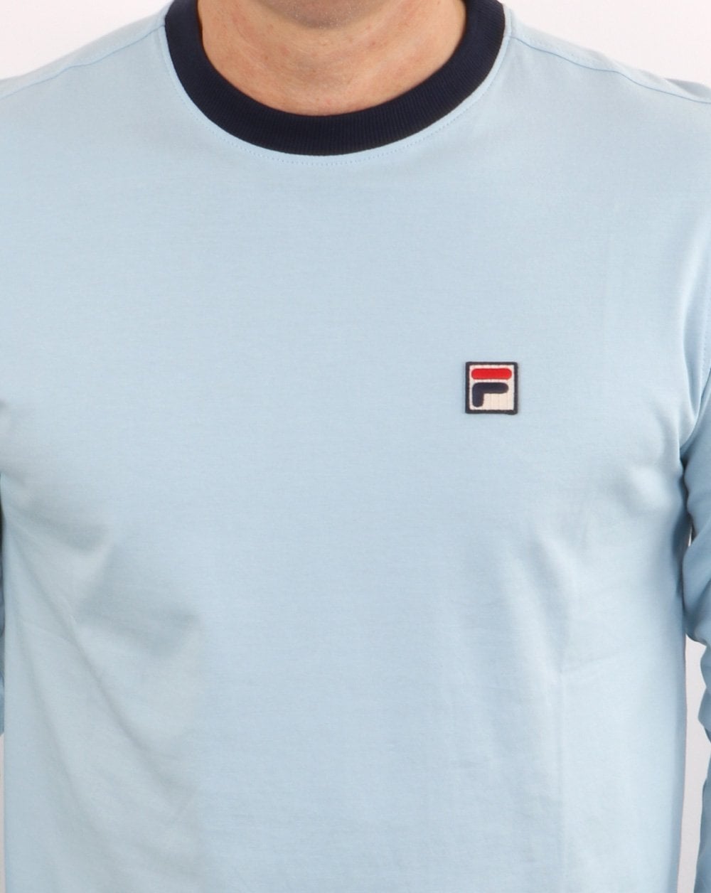 Fila Vintage Retro Long Sleeve T Shirt Sky/Navy