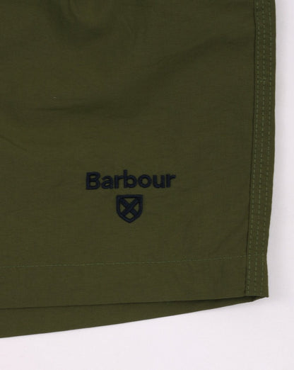 Barbour Logo Badeshorts Olivgrün