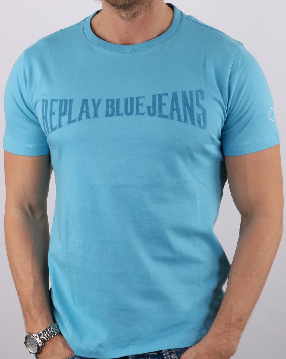 Replay T-Shirt Azurblau