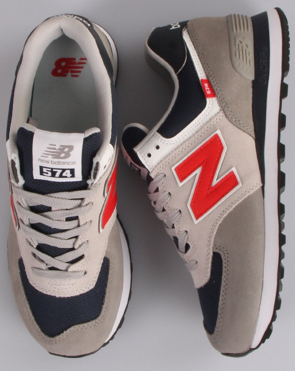 New Balance 574 Trainer Grey/Red