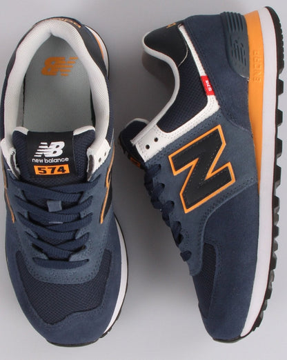 New Balance 574 Trainer Marineblau/Orange