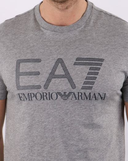 Emporio Armani – EA7-Logo-T-Shirt in Graumeliert