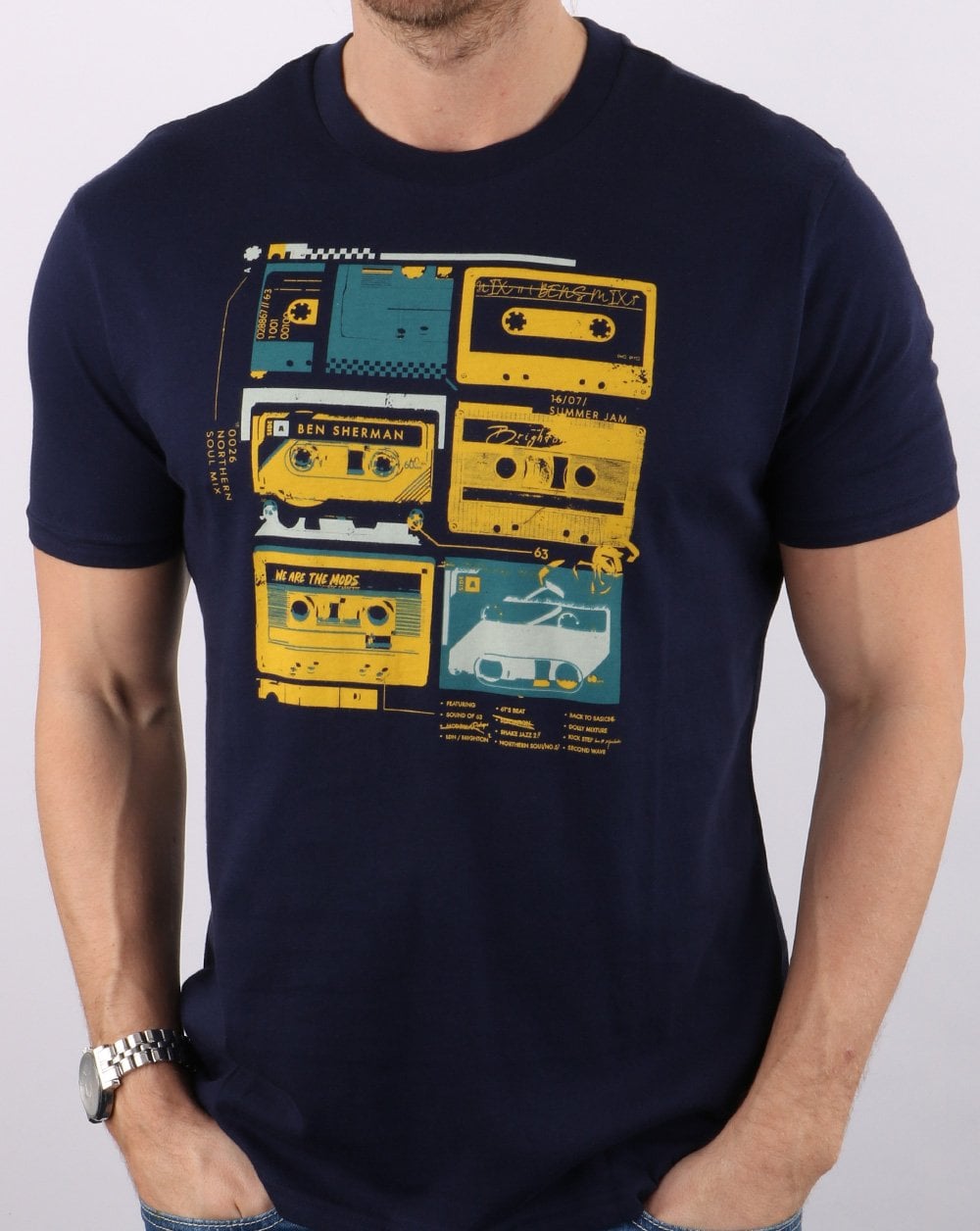 Ben Sherman – T-Shirt „The Lost Tapes“ in Marineblau