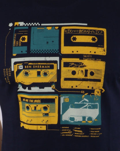 Ben Sherman – T-Shirt „The Lost Tapes“ in Marineblau
