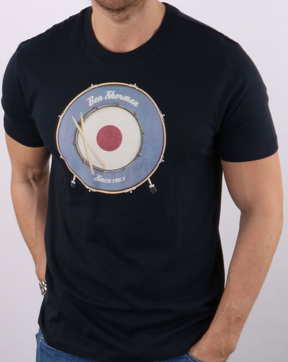 Ben Sherman Drum T-Shirt Dunkelblau
