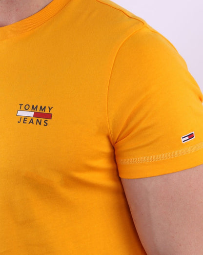 Tommy Jeans – T-Shirt mit Brustlogo in Florida-Orange