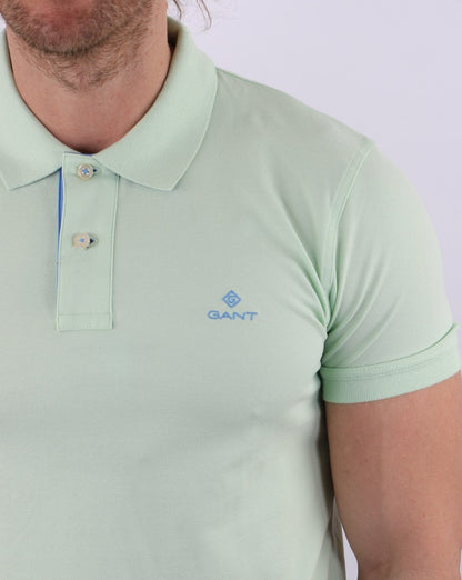 Gant Poloshirt mit Kontrastkragen, Pastellgrün