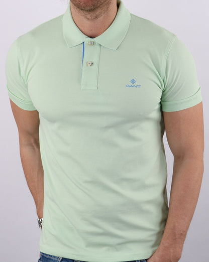 Gant Poloshirt mit Kontrastkragen, Pastellgrün