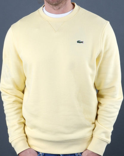 Lacoste – Sweatshirt mit Rundhalsausschnitt, Pastellgelb