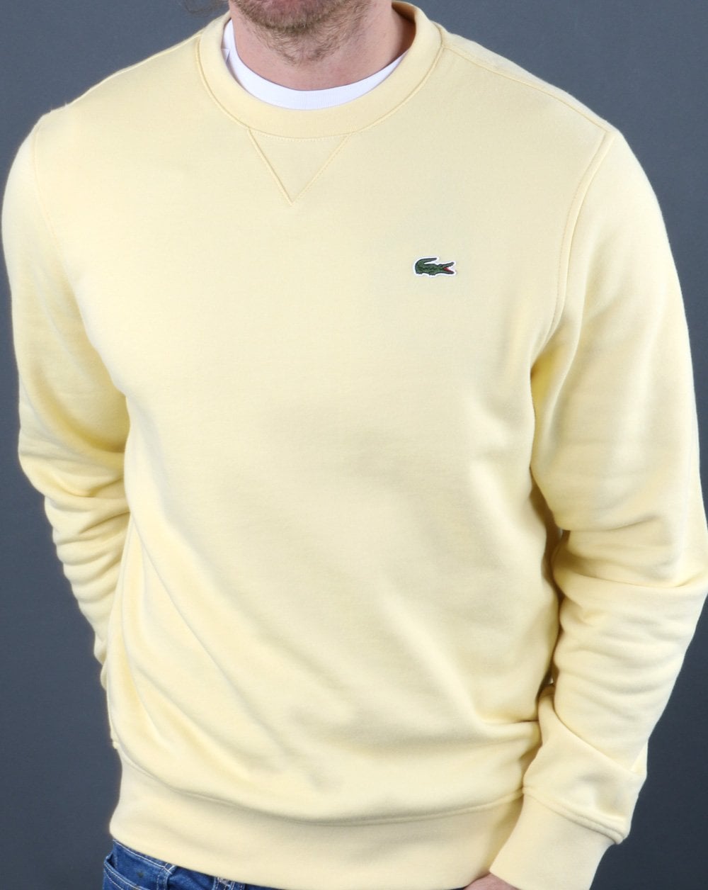 Lacoste – Sweatshirt mit Rundhalsausschnitt, Pastellgelb