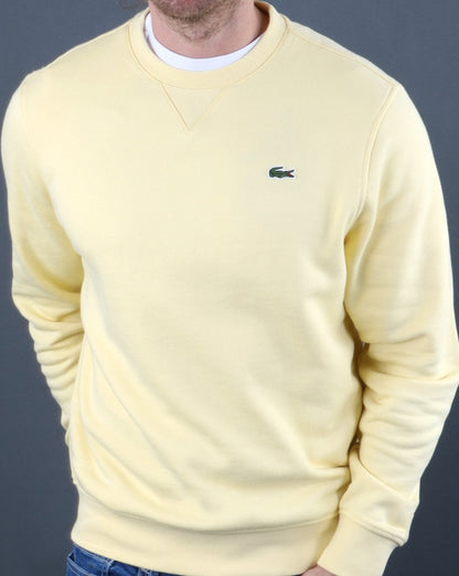 Lacoste – Sweatshirt mit Rundhalsausschnitt, Pastellgelb