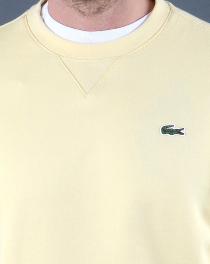 Lacoste – Sweatshirt mit Rundhalsausschnitt, Pastellgelb