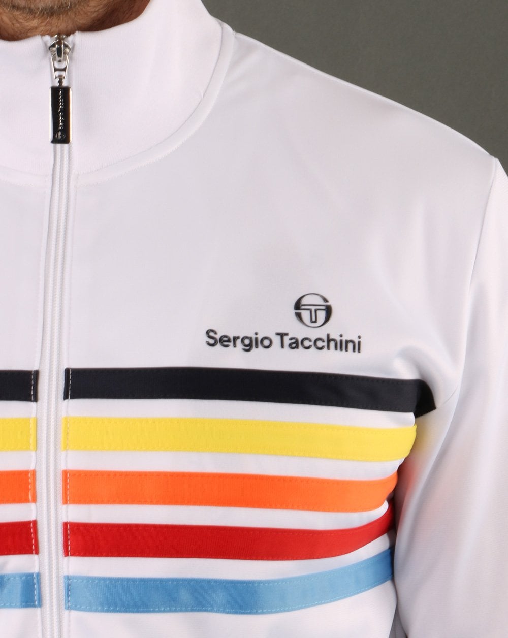Sergio Tacchini Multi Stripe Track Top White