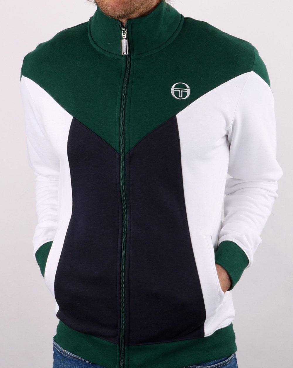 Sergio Tacchini Vero Track Top Grün / Weiß / Marineblau