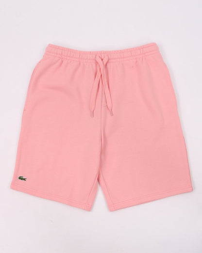 Lacoste – Fleece-Shorts mit Gesäßtasche in Rosa