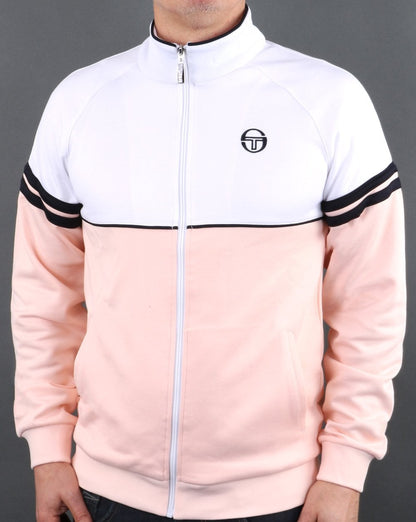 Sergio Tacchini Orion Trainingsjacke, weiches Pfirsich/Weiß