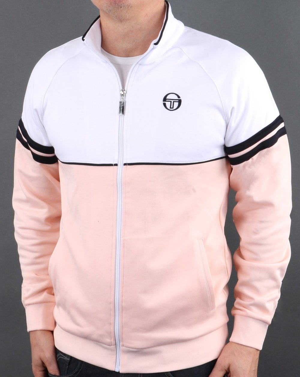 Sergio Tacchini Orion Track Top Soft Peach/White