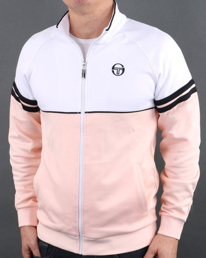 Sergio Tacchini Orion Trainingsjacke, weiches Pfirsich/Weiß