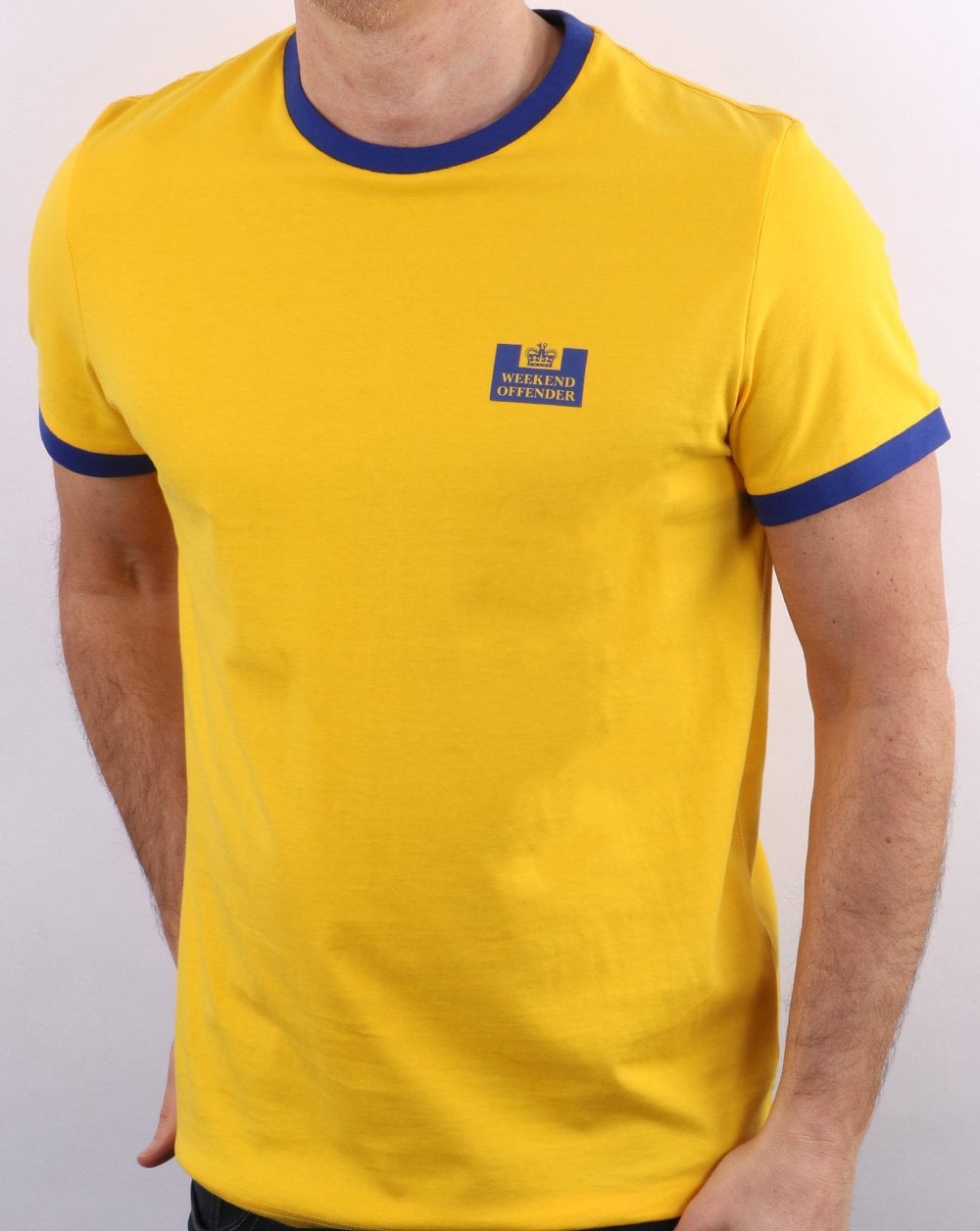 Weekend Offender Ringer Tee Gelb/Royal