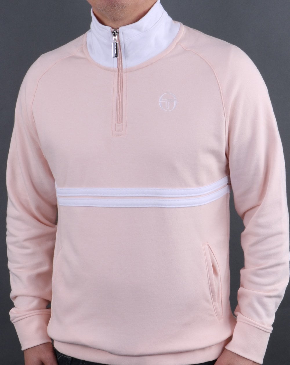 Sergio Tacchini Dallas 1/4 Zip Track Top rosa/weiß