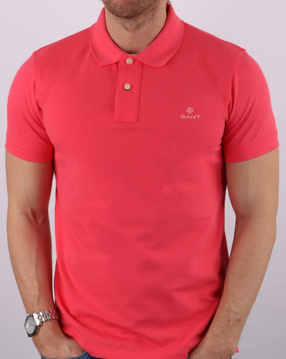 Gant Poloshirt mit Kontrastkragen, Paradise Pink