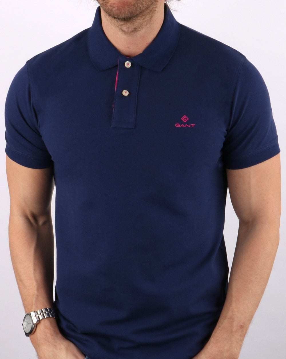 Gant Poloshirt mit Kontrastkragen Persian Blue
