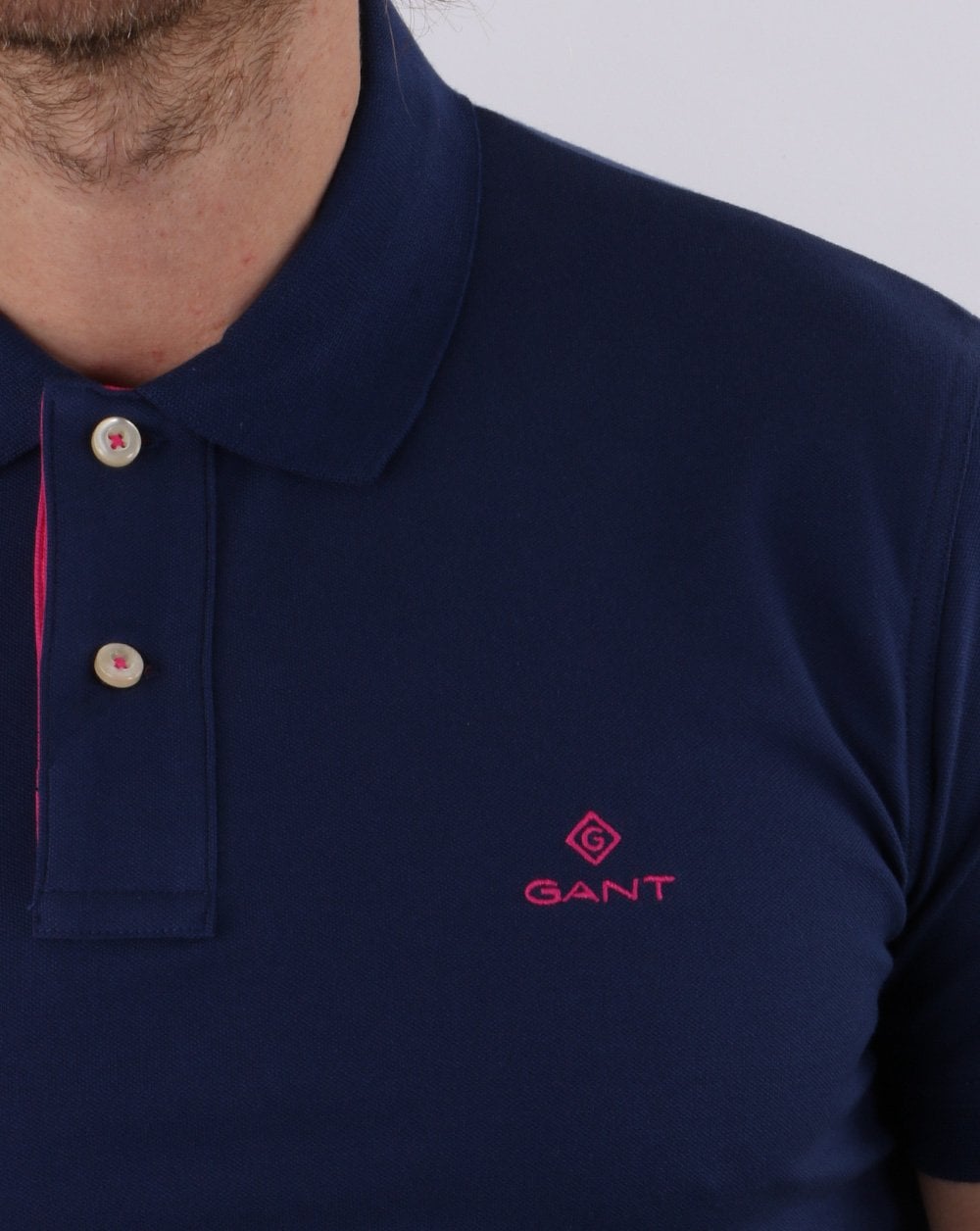 Gant Contrast Collar Polo Shirt Persian Blue