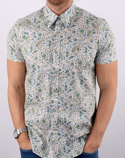 Gabicci Vintage Hanks Hemd Paisley Grün