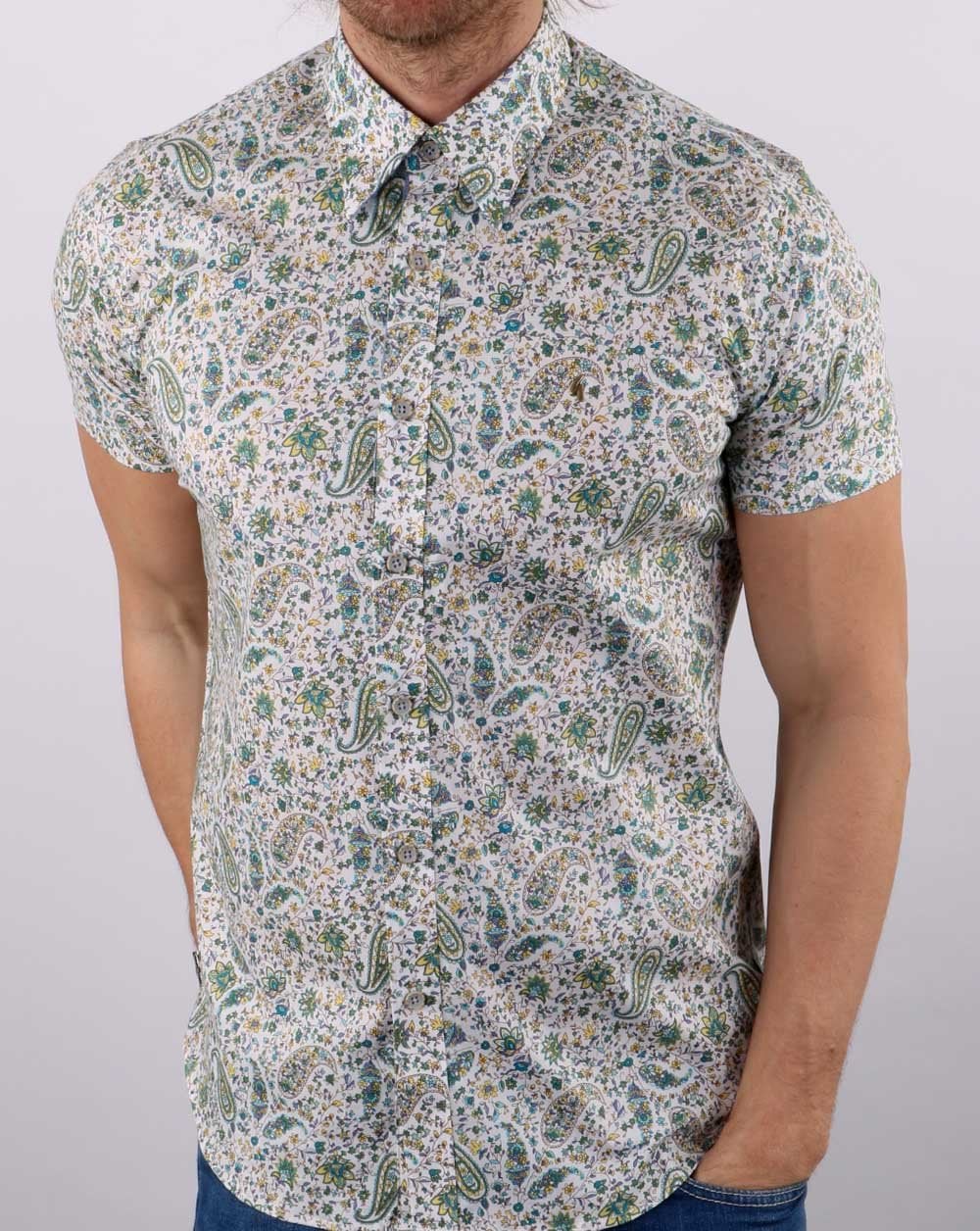 Gabicci Vintage Hanks Hemd Paisley Grün