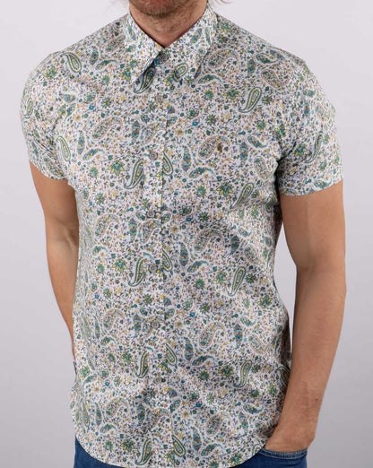 Gabicci Vintage Hanks Hemd Paisley Grün