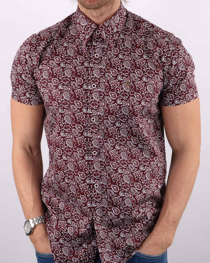 Gabicci Vintage Lancaster Hemd Oxblood