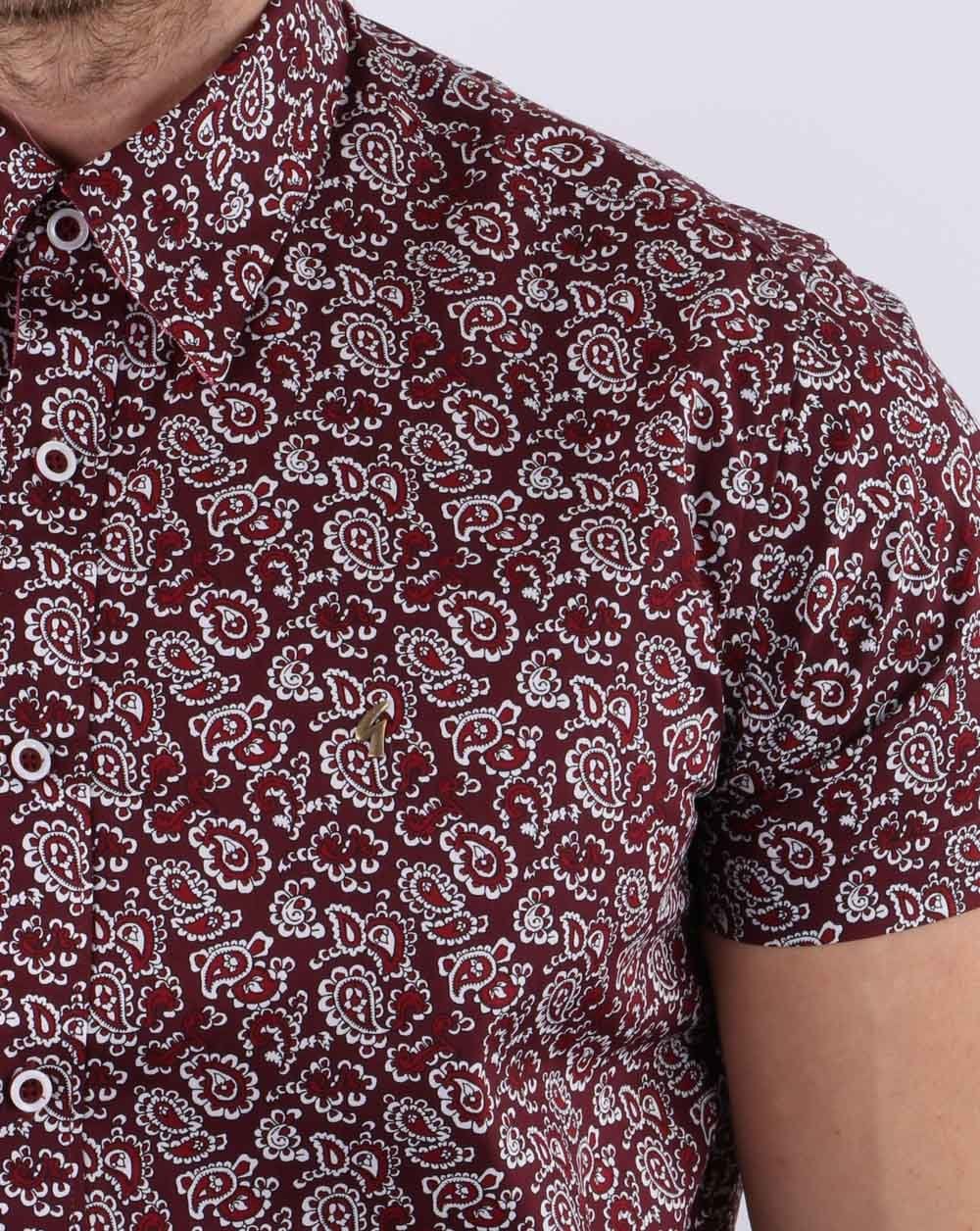 Gabicci Vintage Lancaster Hemd Oxblood