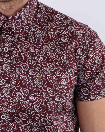 Gabicci Vintage Lancaster Hemd Oxblood