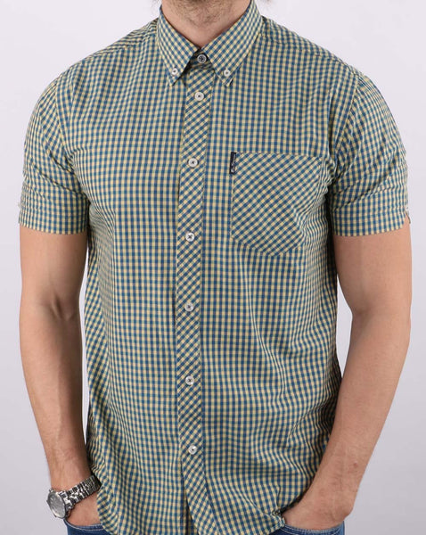 Ben Sherman Gingham Short Sleeve Shirt Yellow