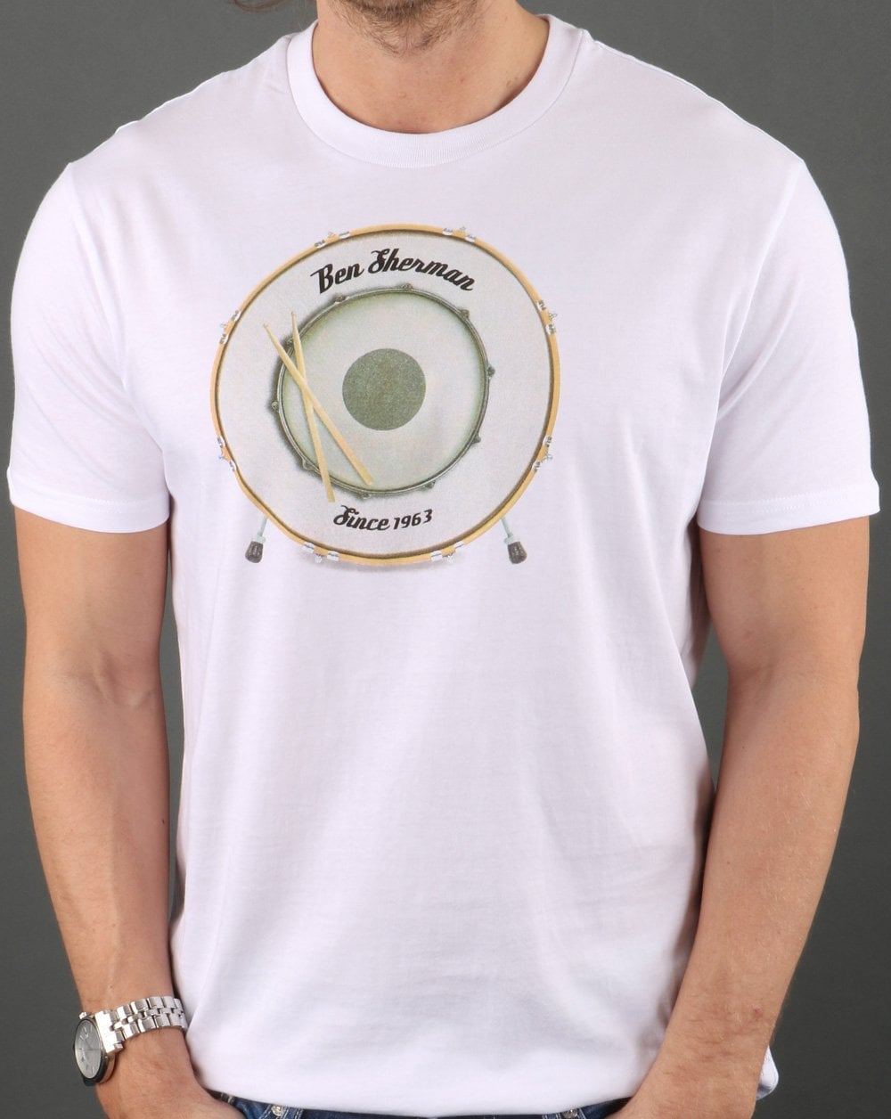 Ben Sherman Drum T-Shirt Weiß