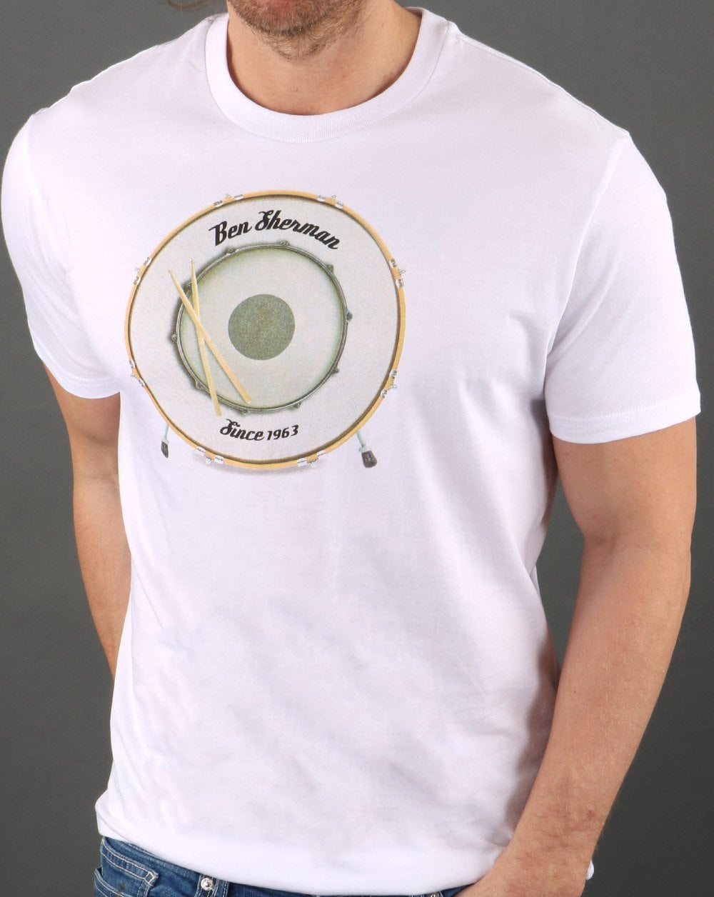Ben Sherman Drum T-Shirt Weiß