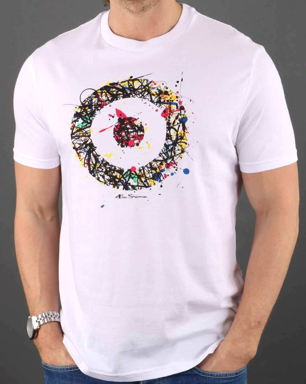 Ben Sherman Painted Target T-shirt White