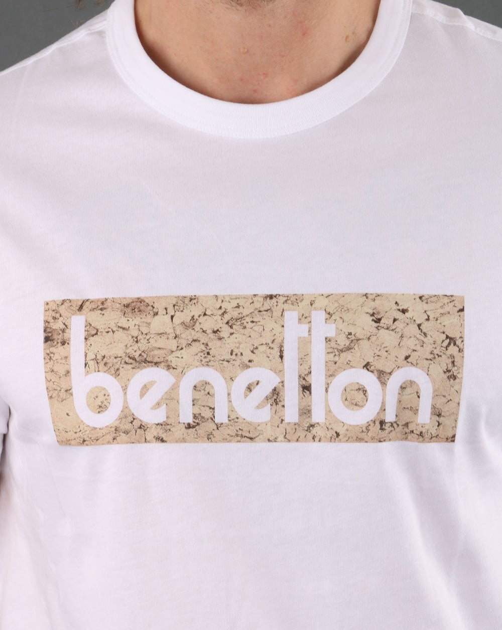 Benetton Klassisches Logo-T-Shirt Weiß