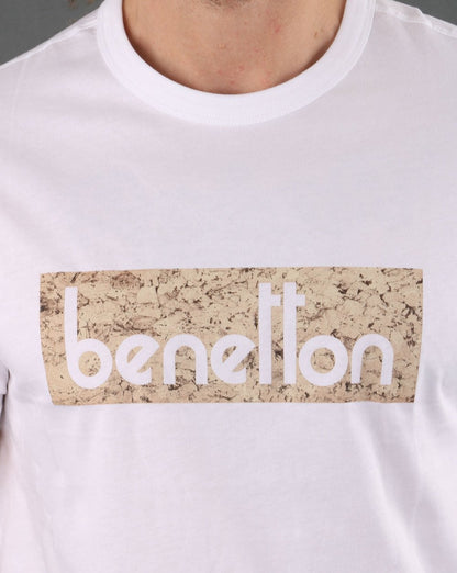 Benetton Klassisches Logo-T-Shirt Weiß