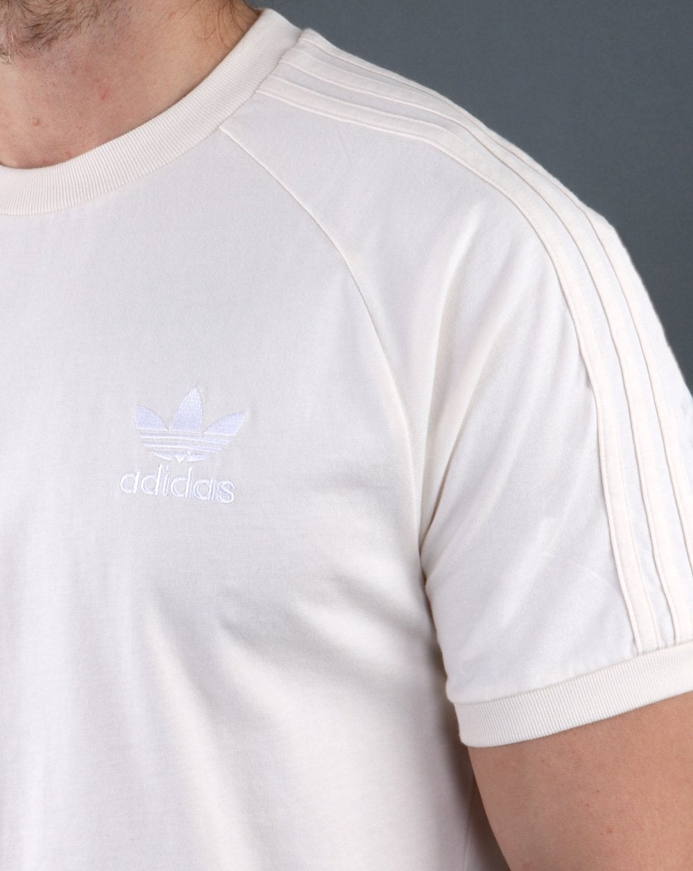 Adidas Originals 3 Stripes T Shirt Cream