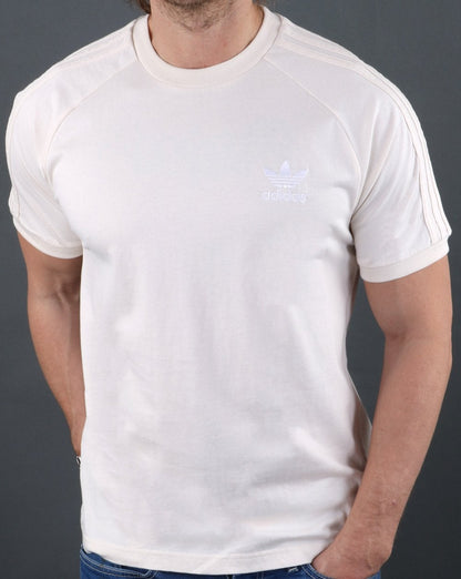 Adidas Originals 3-Streifen-T-Shirt Creme