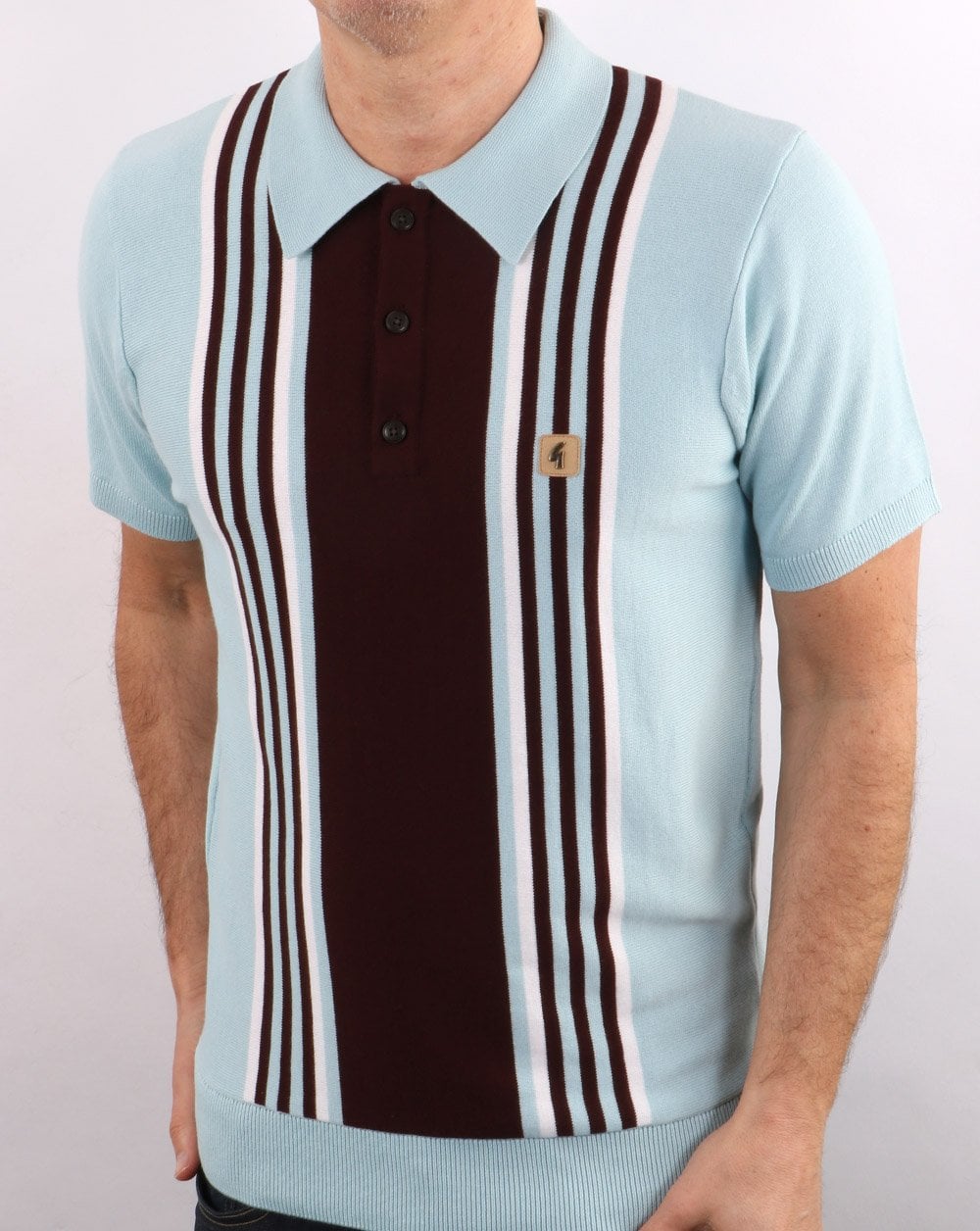 Gabicci Vintage Casuals Knit Sky Blue/White