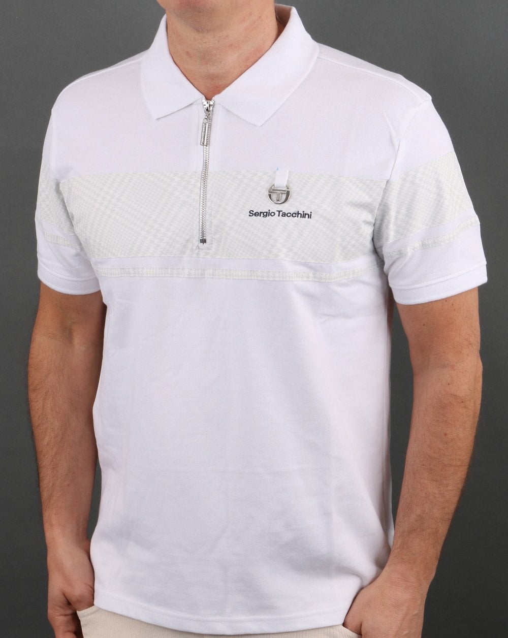 Sergio Tacchini Poloshirt mit Reißverschluss, Weiß
