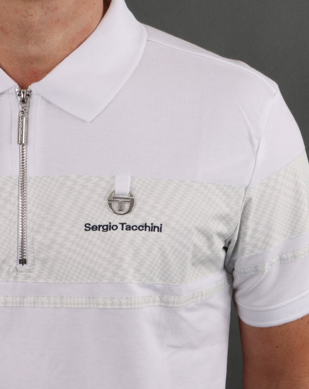 Sergio Tacchini Poloshirt mit Reißverschluss, Weiß