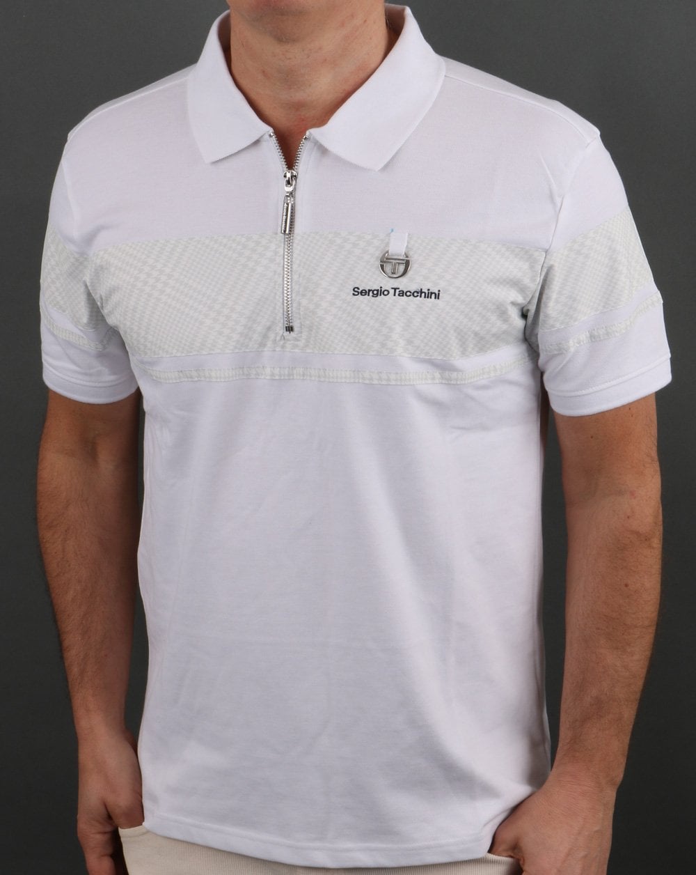 Sergio Tacchini Poloshirt mit Reißverschluss, Weiß