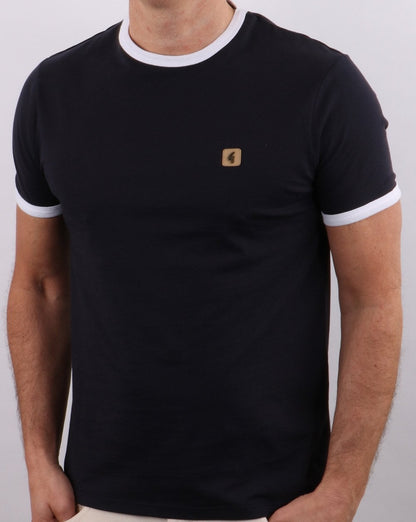 Gabicci Vintage Ringer T-Shirt Marineblau